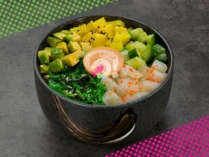 Поке с гребешком и рисом